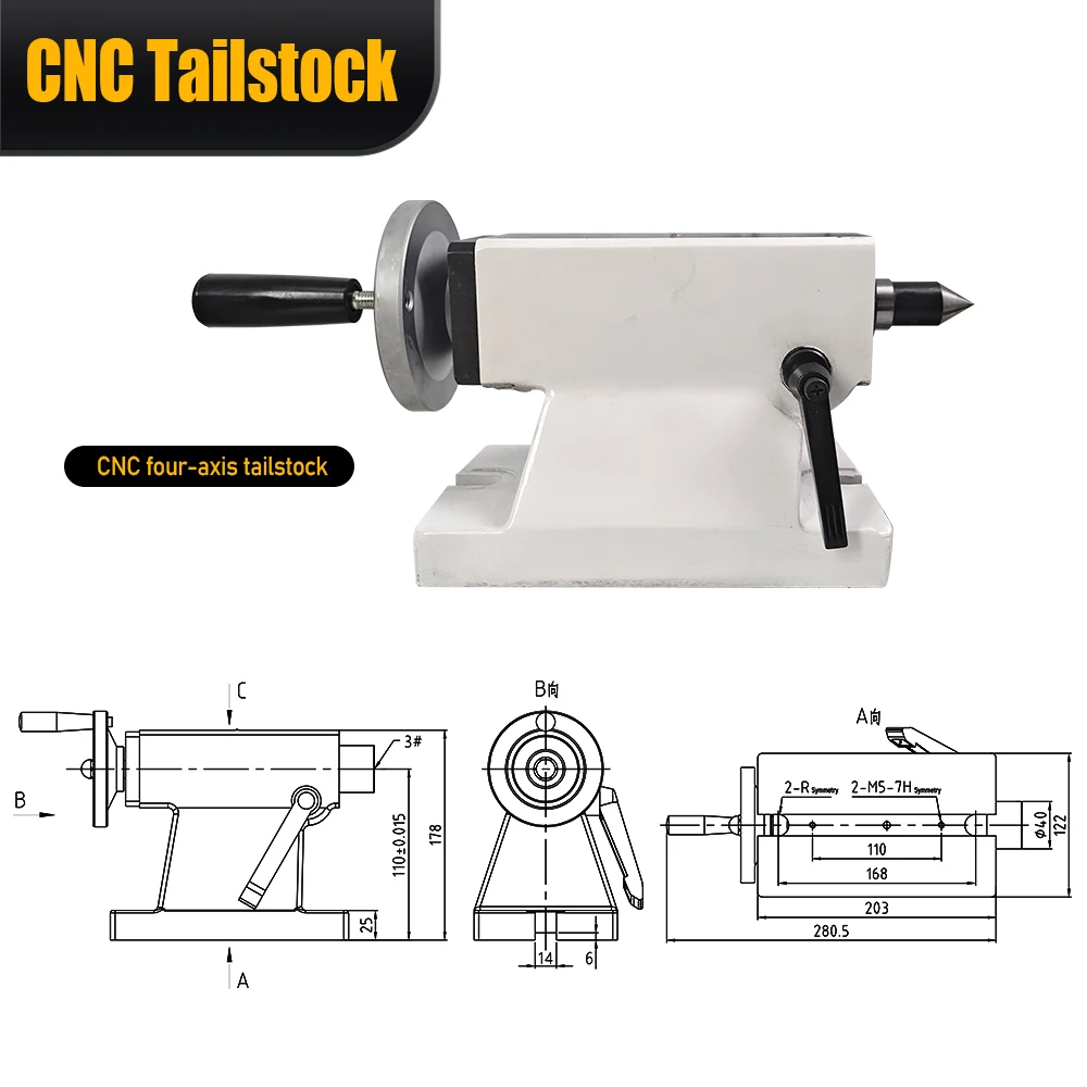 HLTNC K11-130 ثلاثة الفك تشاك ارتفاع المركز 110 مللي متر 130PRM Tailstock مطابقة 60 سيرفو دراجة نارية كام ضرس عدة #6