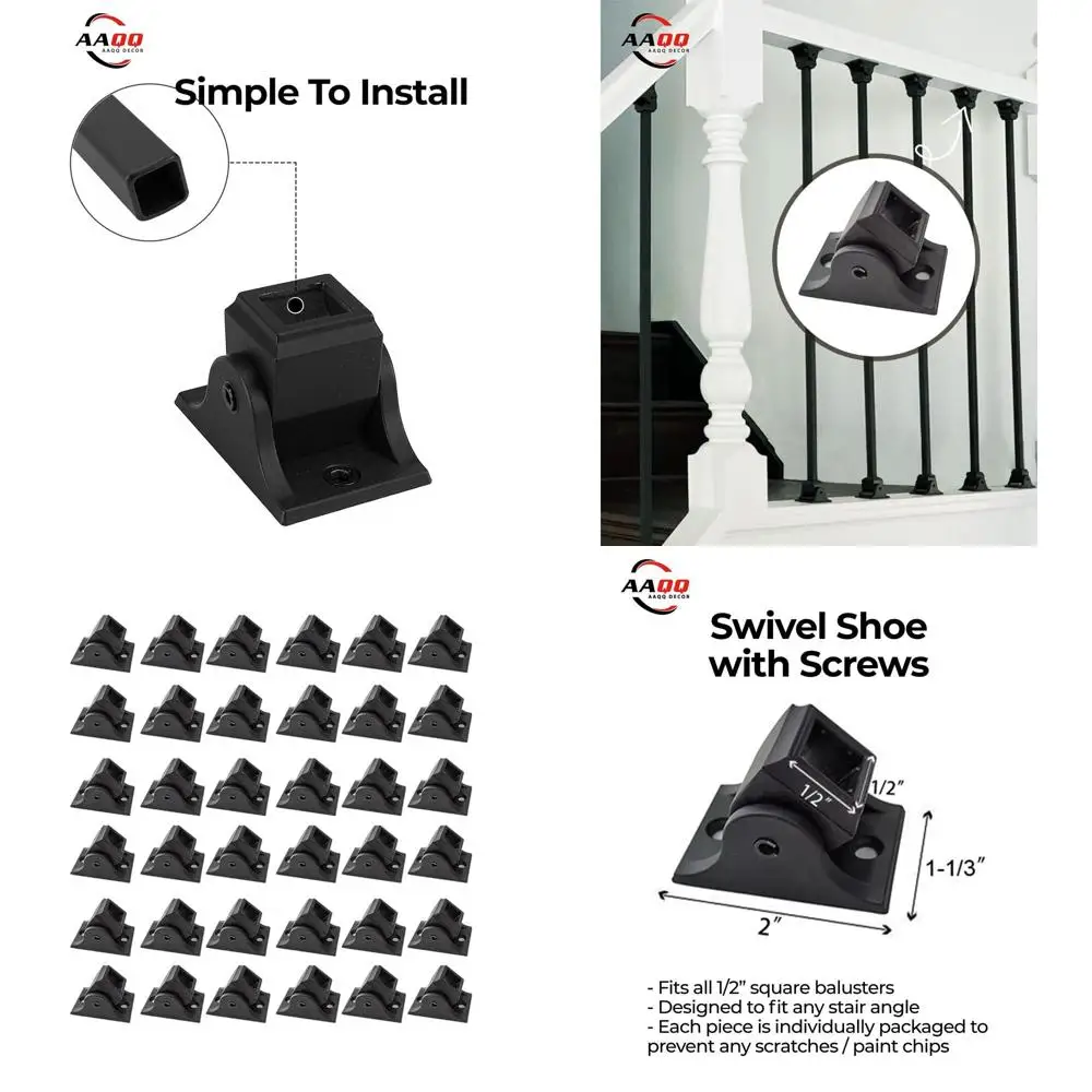 72-Screw Set for 36 Iron Baluster Swivel Shoes, Fits 1/2 Square Staircase Balusters