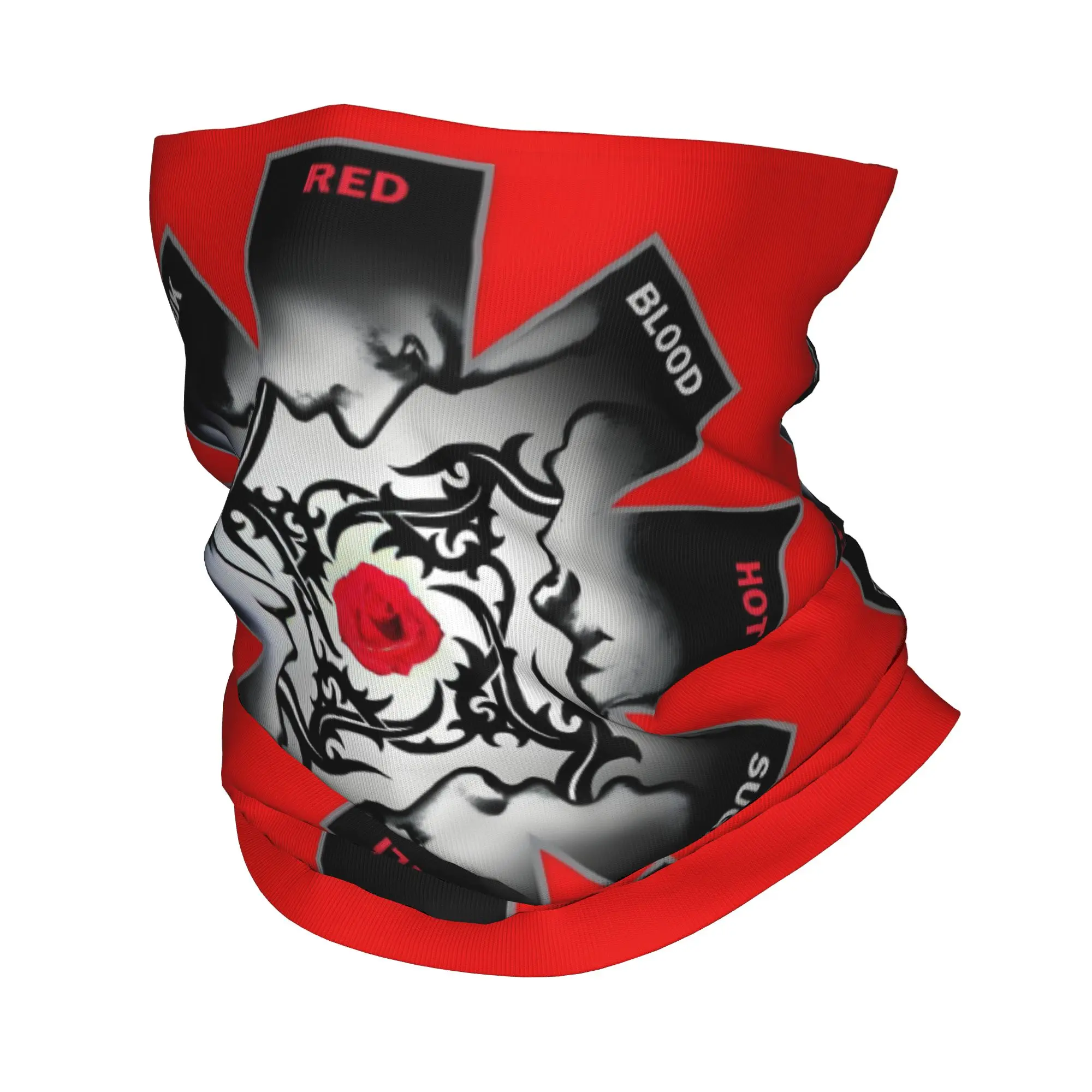 Bandana de banda de Rock de chile pimientos calientes rojos personalizados, calentador de cuello de invierno para hombres, bufanda envolvente a prueba de viento para la cara para senderismo, diadema de polaina