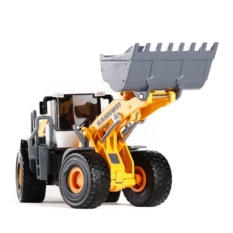 1/50 Bulldozer Wheel Loader Truck Diecast Miniature Toy Car Model Engineering Vehicle Free Wheels Collection Gift Boy Children