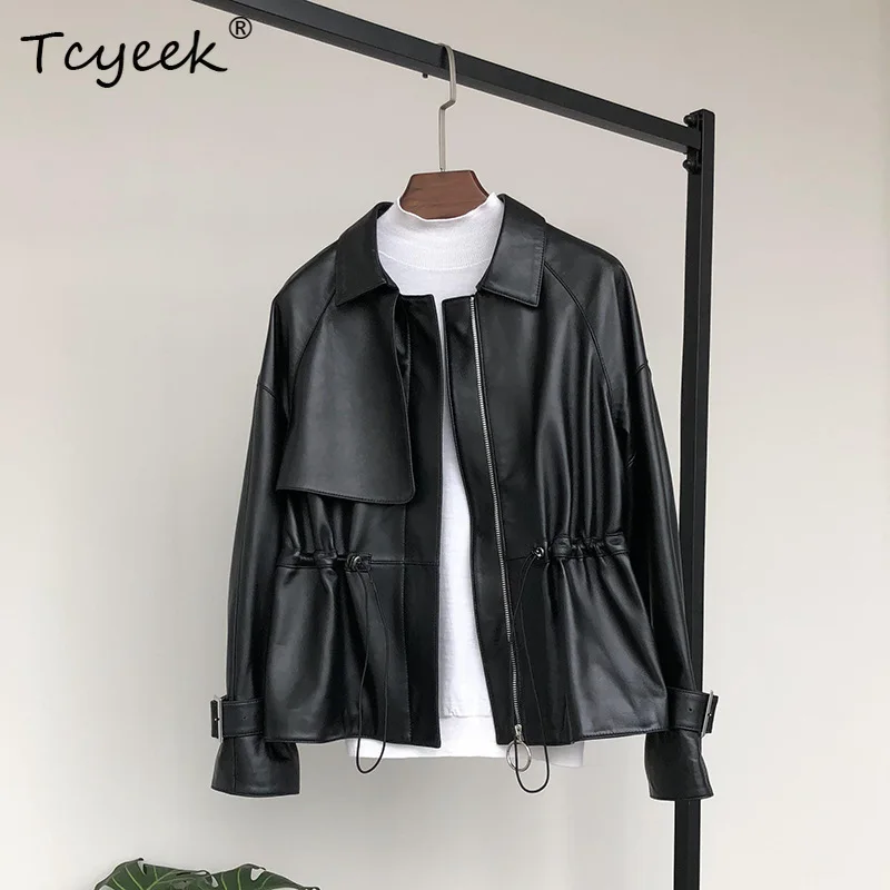 Tcyeek Real Leather Jacket Women Motocycle Jackets Genuine Sheepskin Coat Woman Autumn Clothes New Slim Fit Jaqueta De Couro
