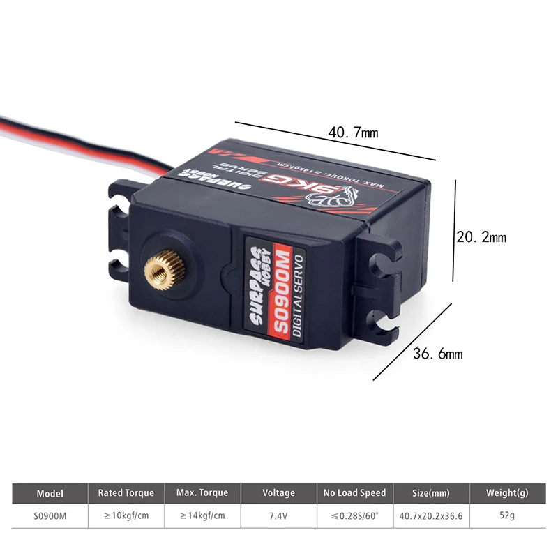 SURPASS Hobby S0900M Metal Gear 14KG Digital Servo for RC Airplane Robot 1/10 1/8 RC Monster Car Boat Duct Plane