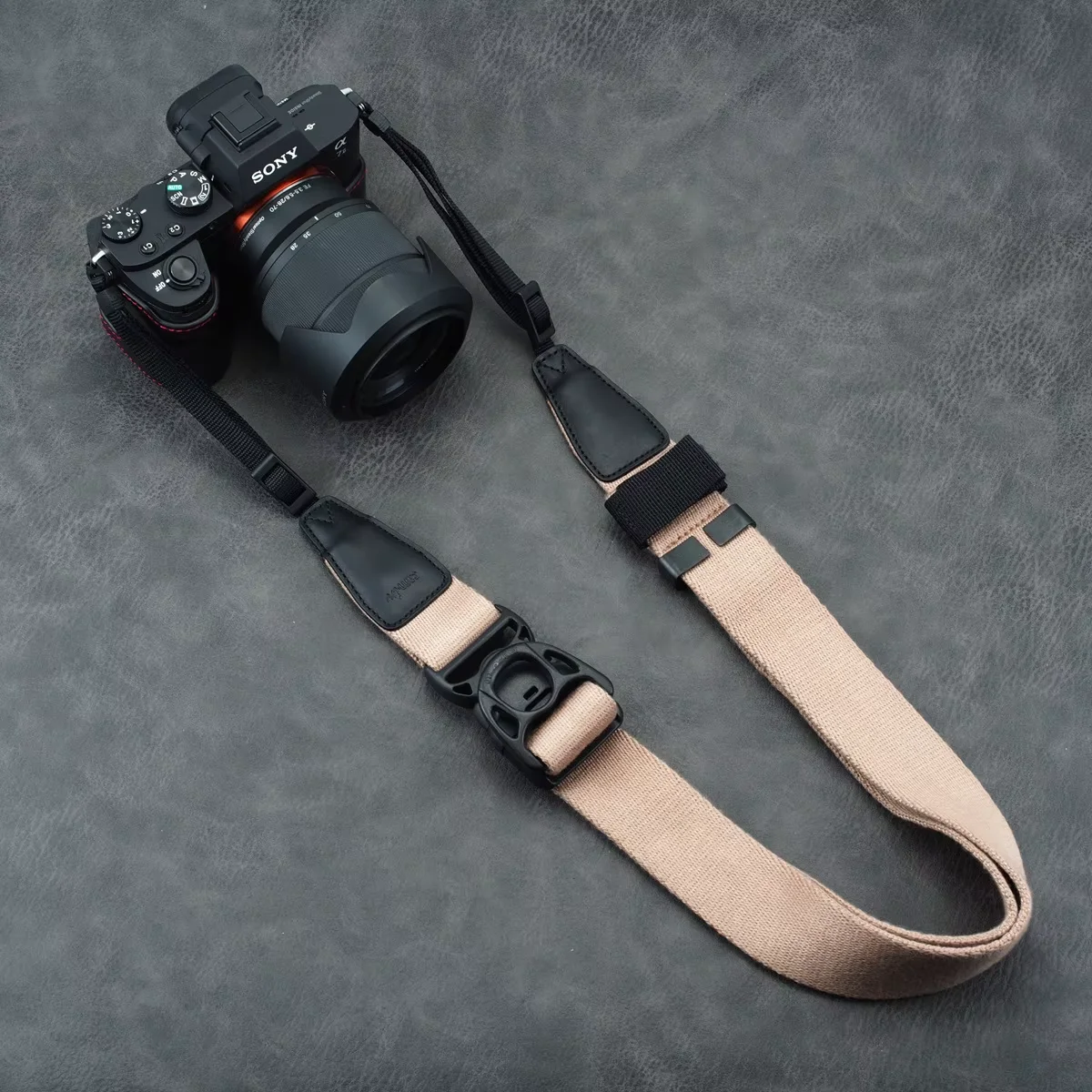 Camera Strap Cotton Fabric 3.8cm Width Adjustable 95-128cm Length Universal Hole Type Shoulder Cross-body Sling for DSLR Sony