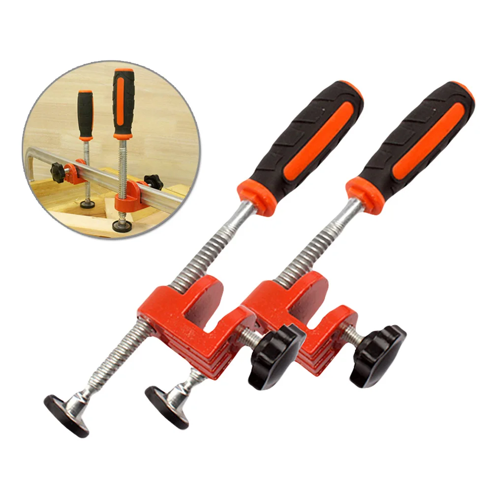Single Screw Edge Clamps 2 pcs for Woodworking Use with Bar Clamps Having Rails up to 15mm Thick Auxiliary Tool