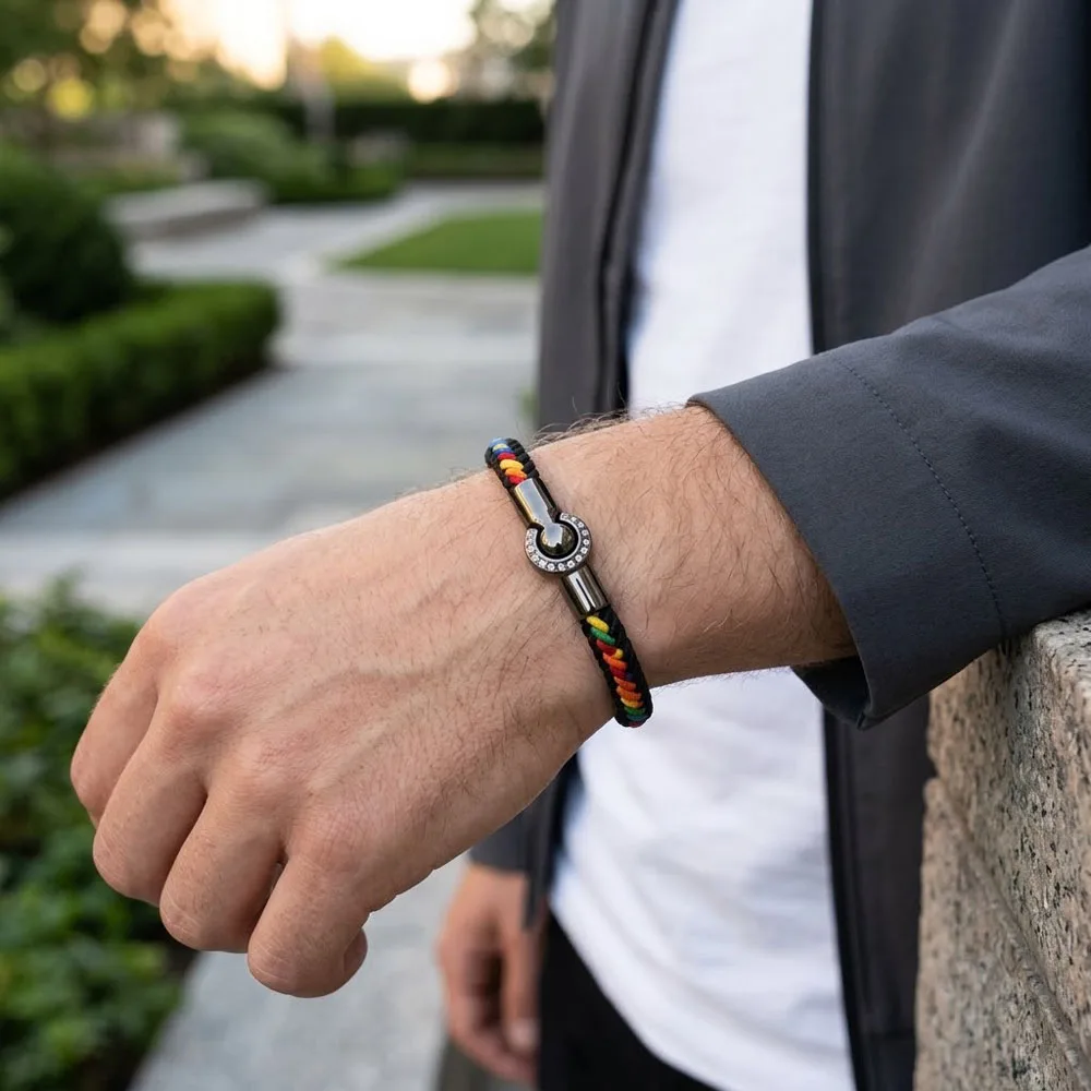 4Pcs/set Stackable Braided Rope Bracelet for Men Handmade Woven Cord Bracelet Women Jewelry Gift