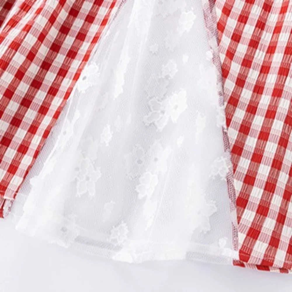 

Детское клетчатое платье на бретельках без рукавов с оборками, длинное, повседневное, свободного кроя, для девочек, с лоскутной юбкой, весна-лето