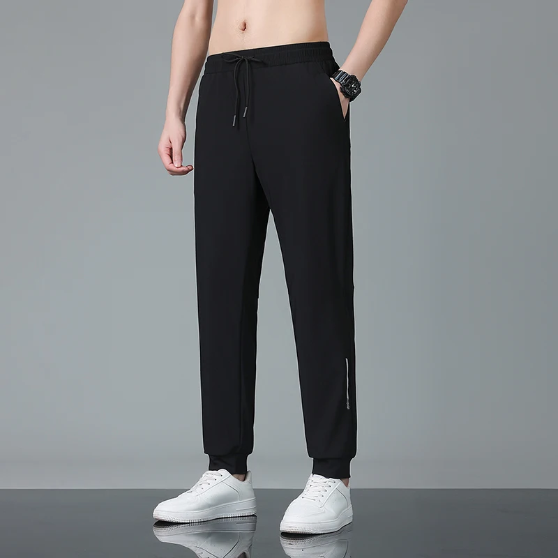 Outdoor Mountaineering Hiking Sweating Absorption Quick Drying Elastic Slimming Summer Trendy Versatile Ice Silk Sports Pants