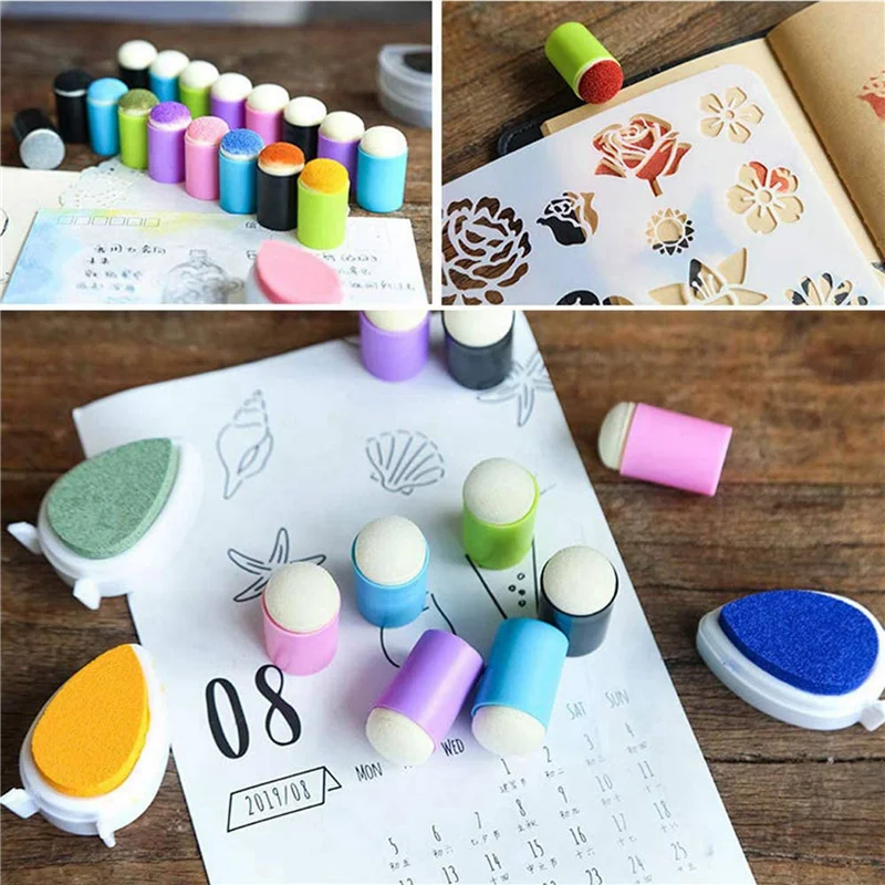 160 Pcs Finger Sponge Daubers Finger Painting Sponge Craft Drawing Sponge Dauber Set For Painting Art Ink Crafts Card-Y18A
