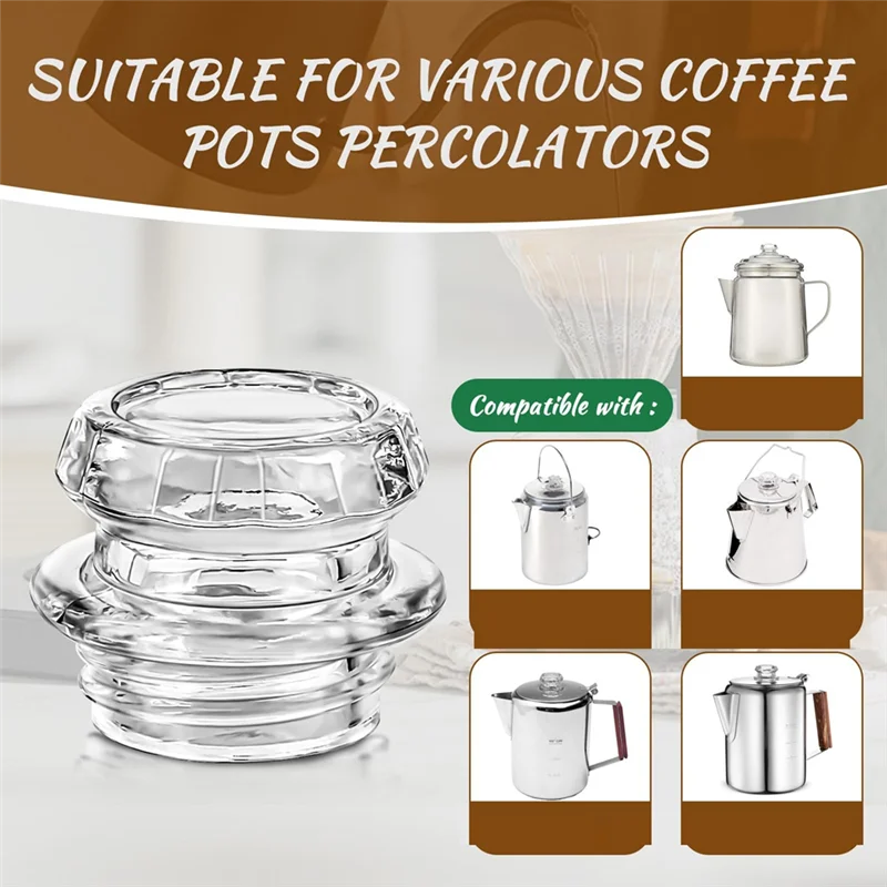 

A68G-Стеклянная ручка горшка для перколятора для кофе, замена верхней части для Gsi, Eurolux, Stansport, кофейного фильтра, стеклянная верхняя часть