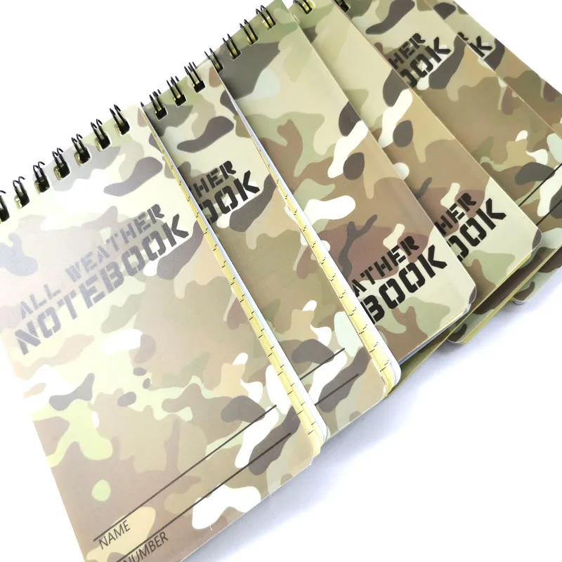 Travel Portable Notebook Outdoor Rain Waterproof Notebook Training Writing Paper Tactical Note Book Journal Planner Agenda