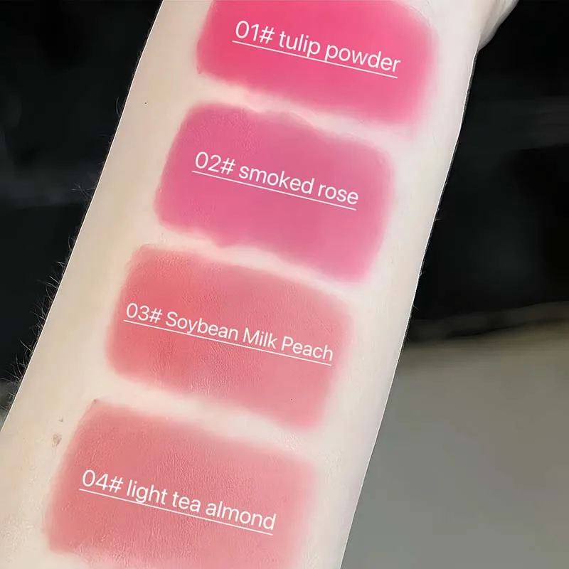 Ensemble de boue à lèvres rose chat brume, maquillage pour les lèvres, couleur chair, mat, Texture soyeuse, facile à colorer, rouge à lèvres, 4 paquets