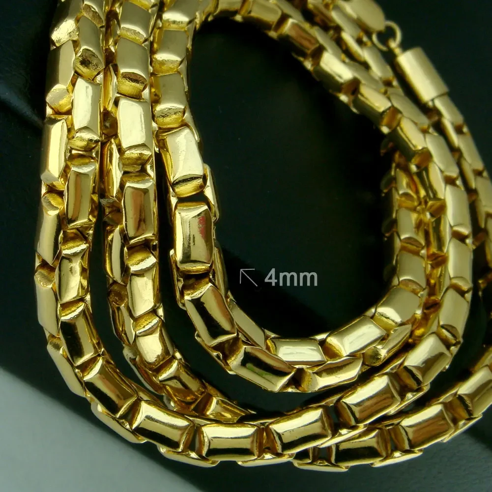 Gold Plated Mens 50cm 60cm 70cm Lenght 3.5mm 4mm 5.5mm 6.5mm Width Thick Chain Necklace N169