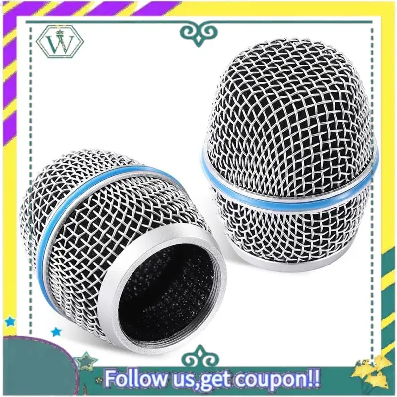 

NEW 4PCS Microphone Windscreen Heads, Microphone Ball Head Mesh Grill Vocal Microphone Parts Accessories Grille For Shure Beta87