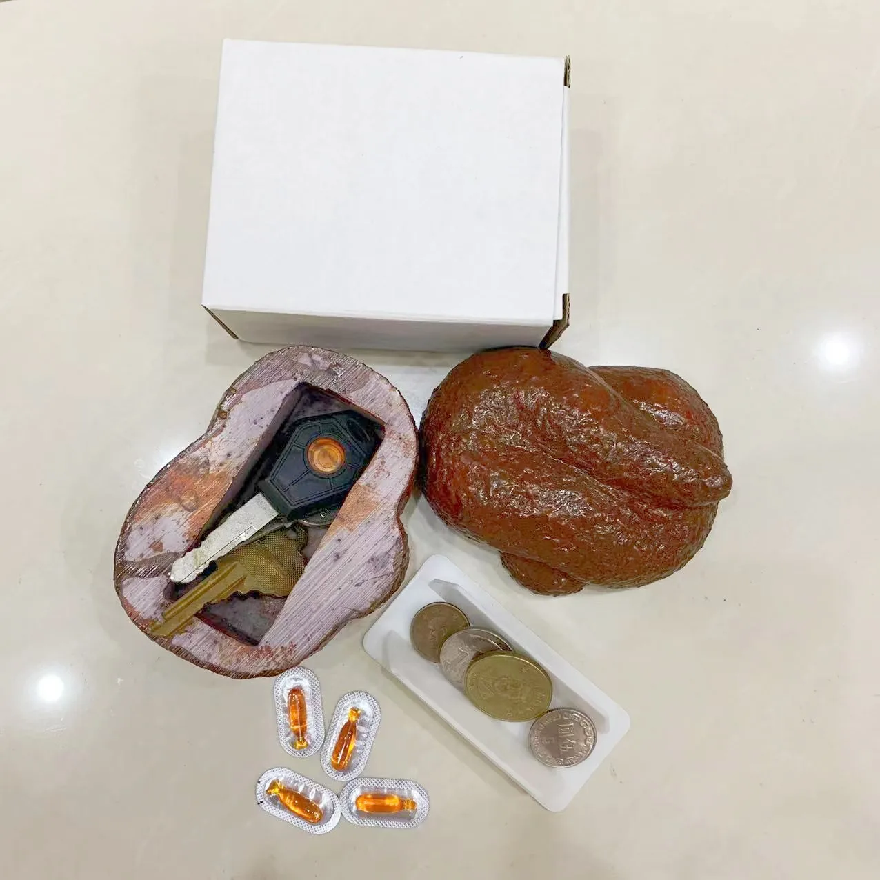 Boîte de Rangement Cachée en Forme de Caca, Accessoire de SecExamen pour Décoration de Jardin, Cour et Prairie