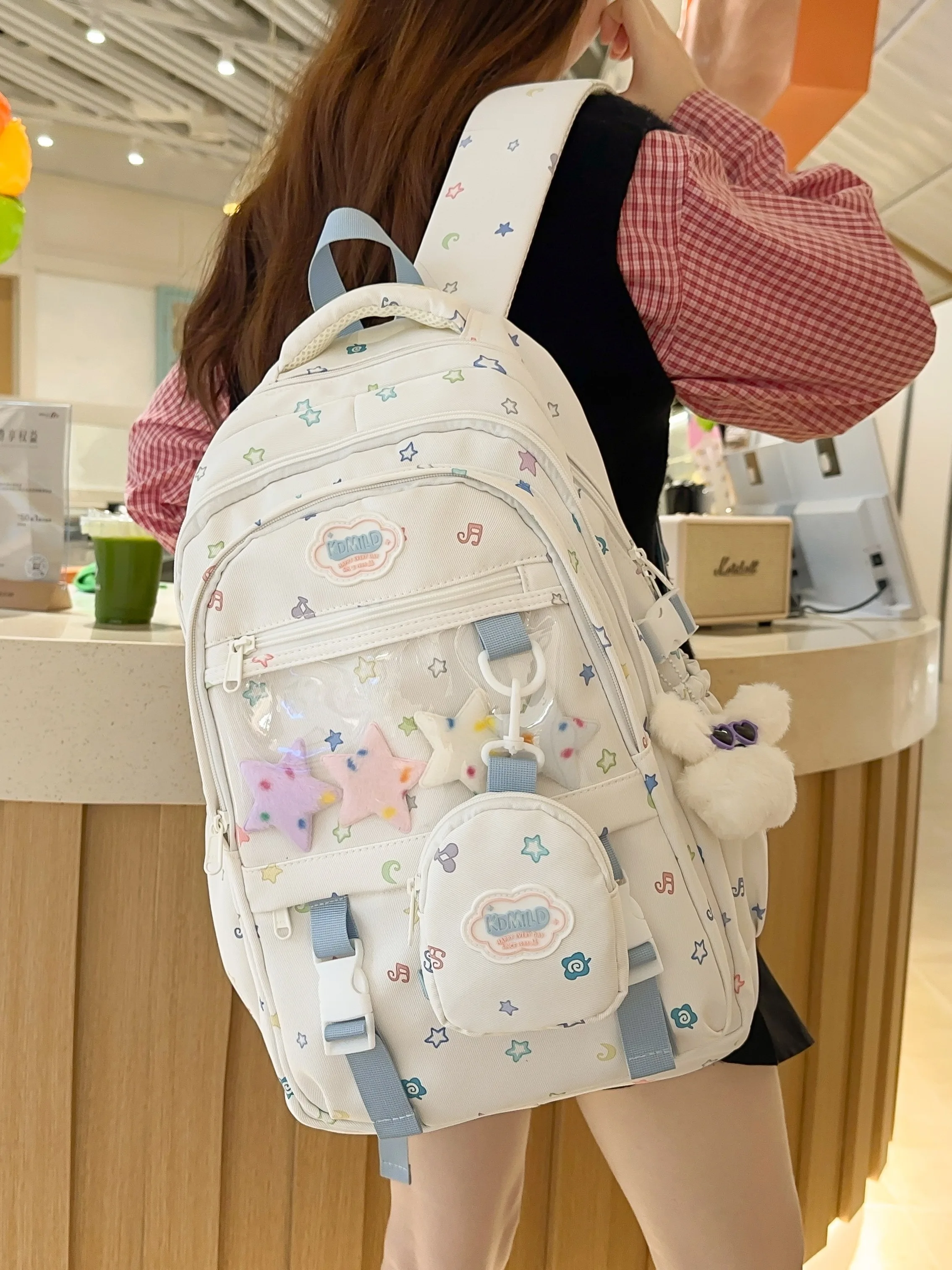 カンガルーユースバックパック-大容量スクールバッグ-シングルショルダーバッグ-中学生女子向け-チュートリアルバックパック