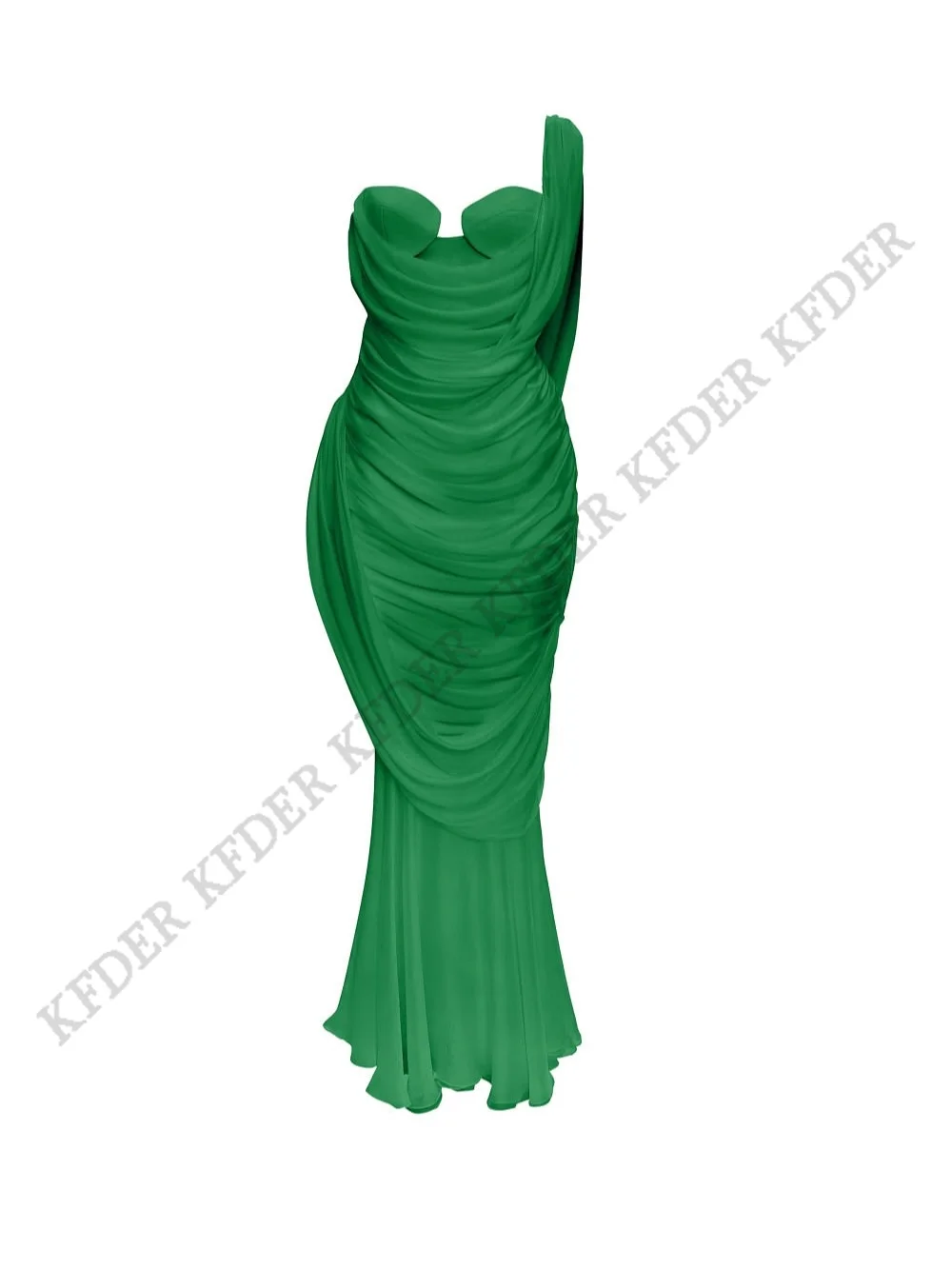 Attractive Green Sheath Formal Evening Dresses Sleeveless Prom Dresses Long Chiffon Special Occasion Party Gown Customized