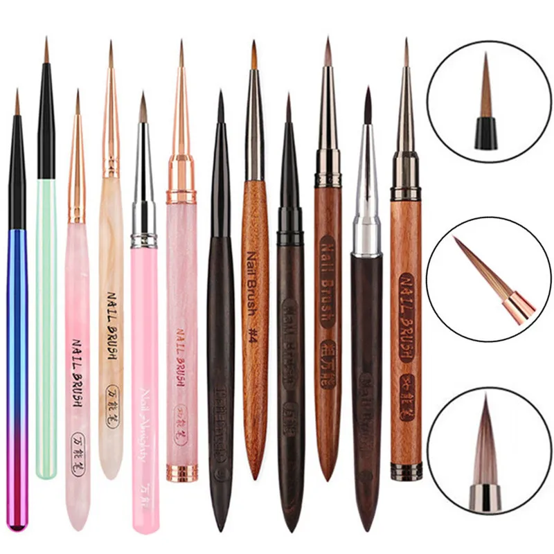 แปรงอะคริลิคสำหรับทำเล็บ ด้ามจับหลากสี 1 ชิ้น สำหรับทาสี ทาผง ทำเล็บ DIY วาดลายเล็บ