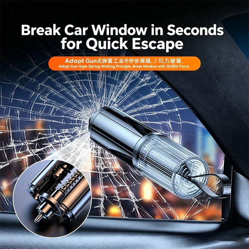 Portable Auto Emergency Escape Tool Window Breaking Hammer Seatbelt Cutter Universal Life Saving Safety Accessory For Drivers