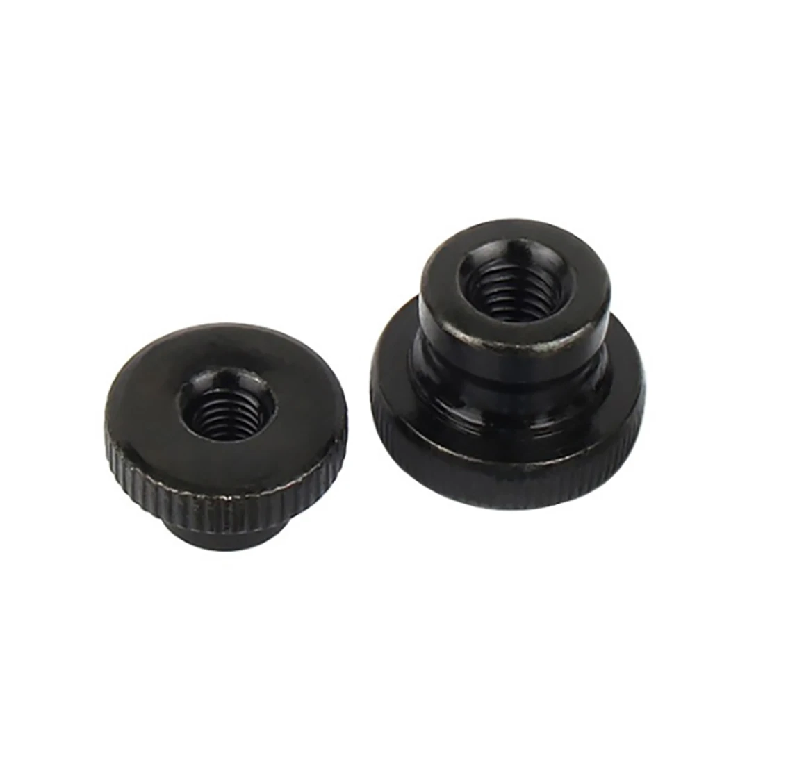 Through Hole Black Zinc Knurled Thumb Nuts M3 M4 M5 M6 M8 M10 Carbon Steel Hand Grip Knobs Step Nut Hardware Accessories