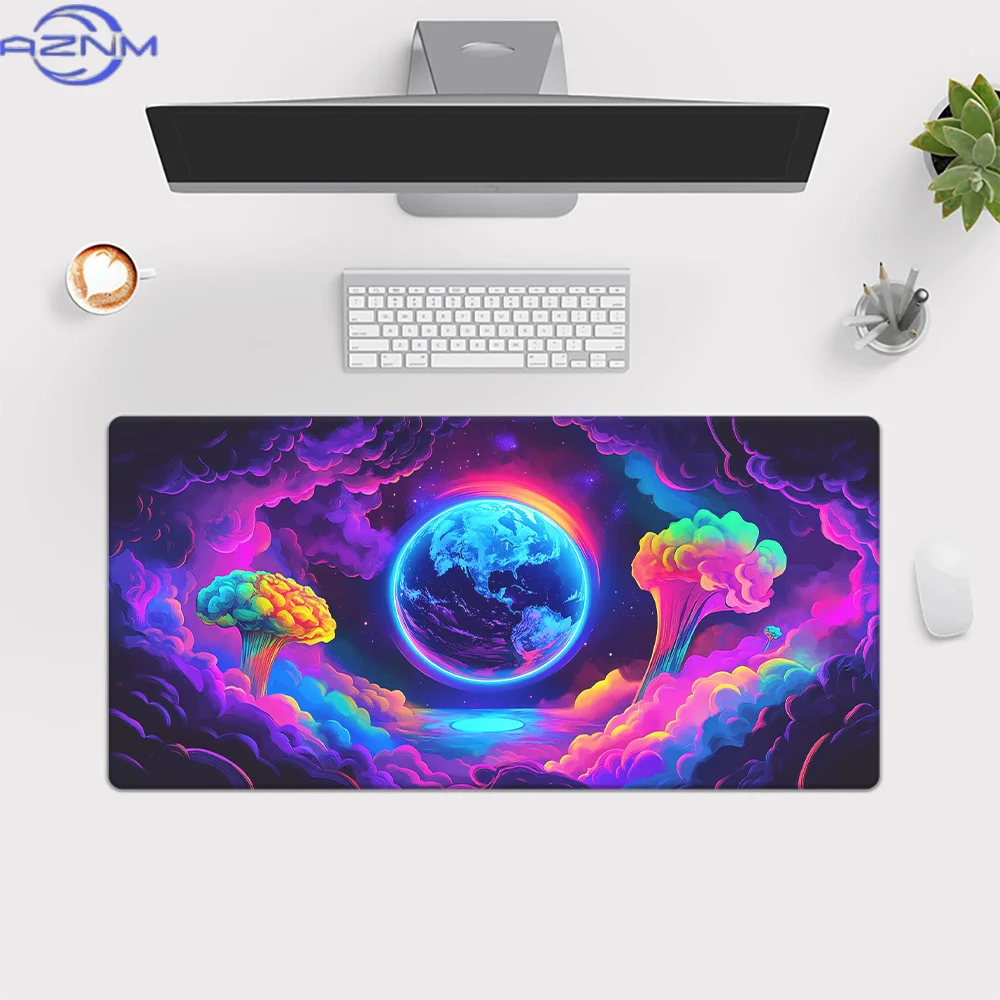 Alfombrilla de Escritorio con Impresión HD de Neon Planet, Alfombrilla de Ratón XXL Multifuncional, Alfombrillas para Teclado y Ratón de Juego, para Oficina, Computadora, PC Gamer