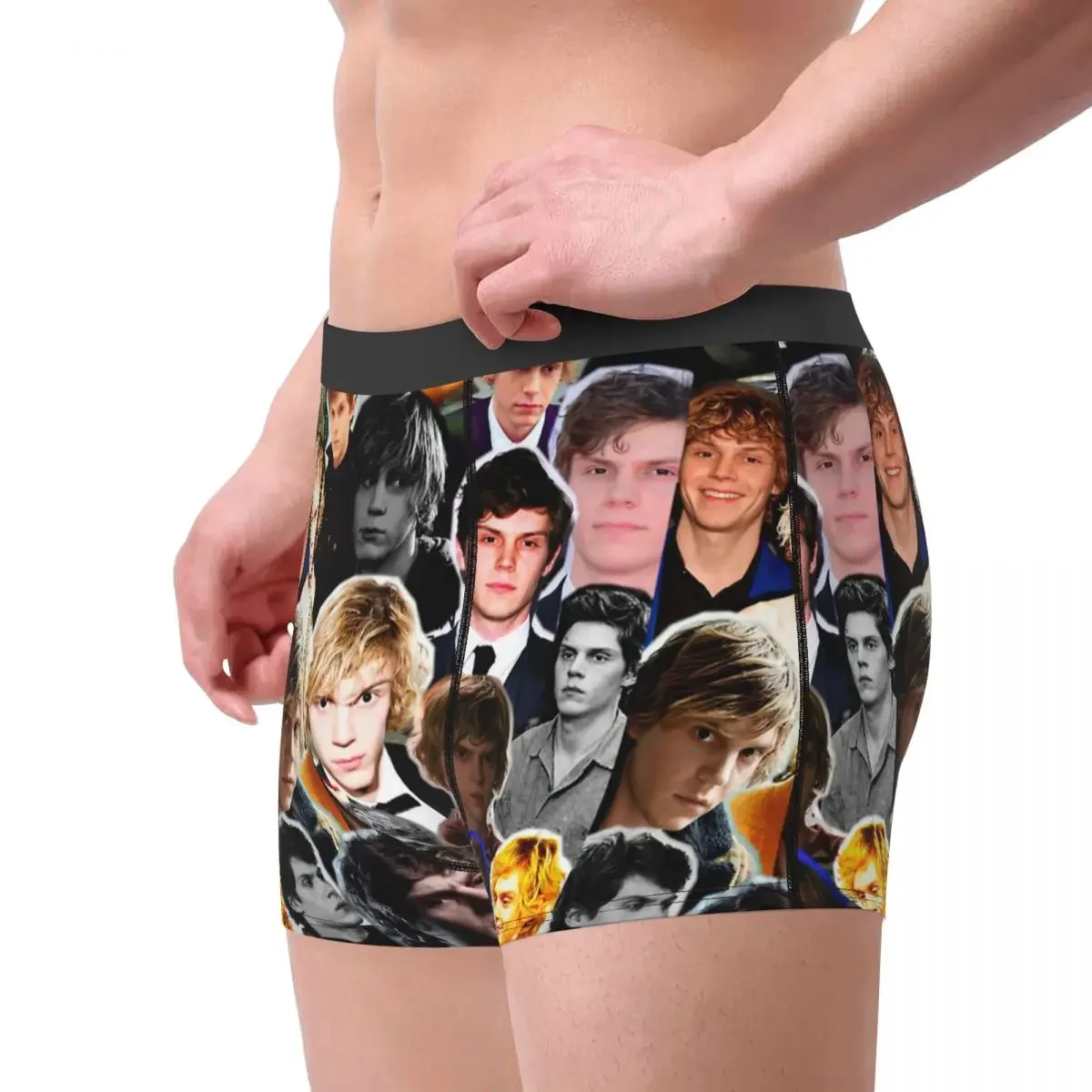 Men's Evan Peters Actor Boxer Briefs Shorts Panties Soft Underwear Movie Male Funny Underpants