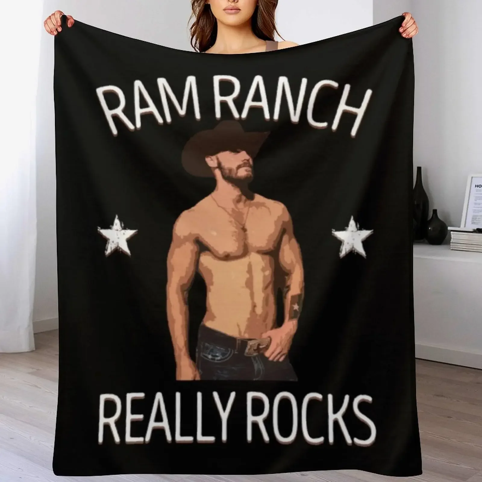 Ram Ranch T-ShirtRam Ranch Really Rocks Throw Blanket Decoratives Hairy valentine gift ideas halloween Blankets