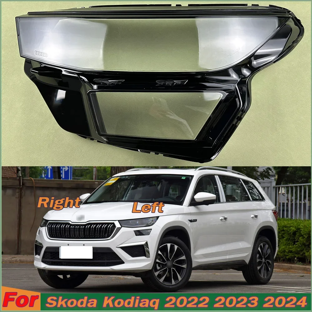 

For Skoda Kodiaq 2022 2023 2024 Headlight Cover Transparent Mask Headlamp Lamp Shell Lens Replace Original Lampshade Plexiglass