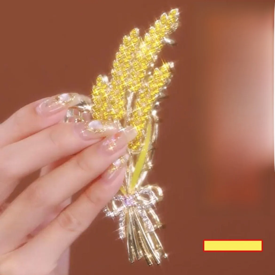 Elegant Gold Wheat Spike Hair Clip for Women Stylish Shark Tail Hair Clip Back of Head Hair Accessories High End Feeling