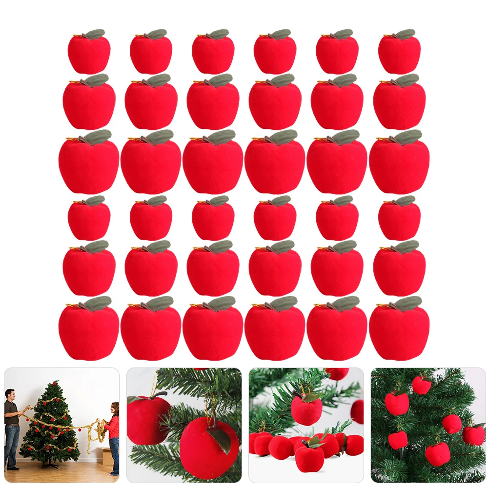 

36Pcs Xmas Tree Hanging Ornaments Foam Apple Decoration Christmas Tree Pendant Holiday Hanging Decor Christmas Themed Pendant