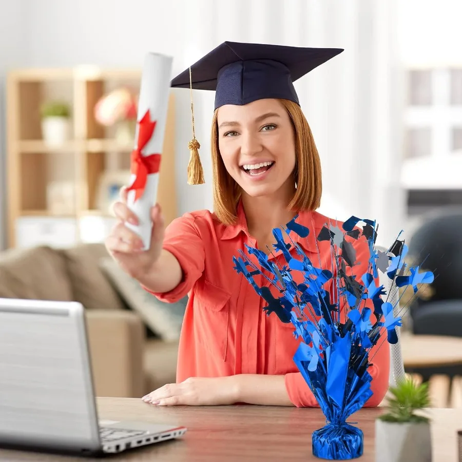 3 Stück Abschlusstisch-Mittelstücke, Abschlusstisch-Dekoration, glitzernde Folie, Absolventen-Mittelstücke für die Absolventenparty 2025, Abschlussfeier