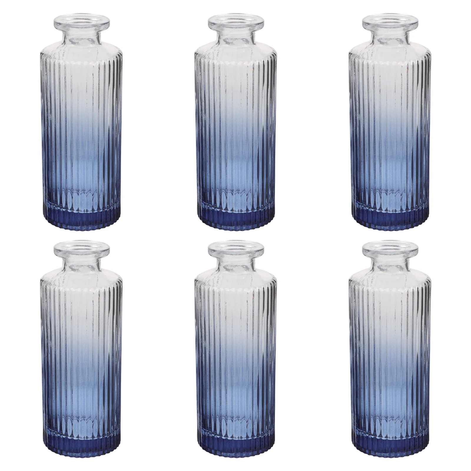 

6Pcs Vintage Embossed Glass Diffuser Bottle Roman Stripe Perfume Essential Oil Fragrance Bottle Decorative Home Vase