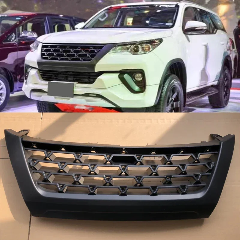 

For Toyota Fortuner 2016 2017 2018 2019 2020 Front ABS Grille Car Grill Auto Accessories Bumper Mask Mesh Vehicle Racing Grills