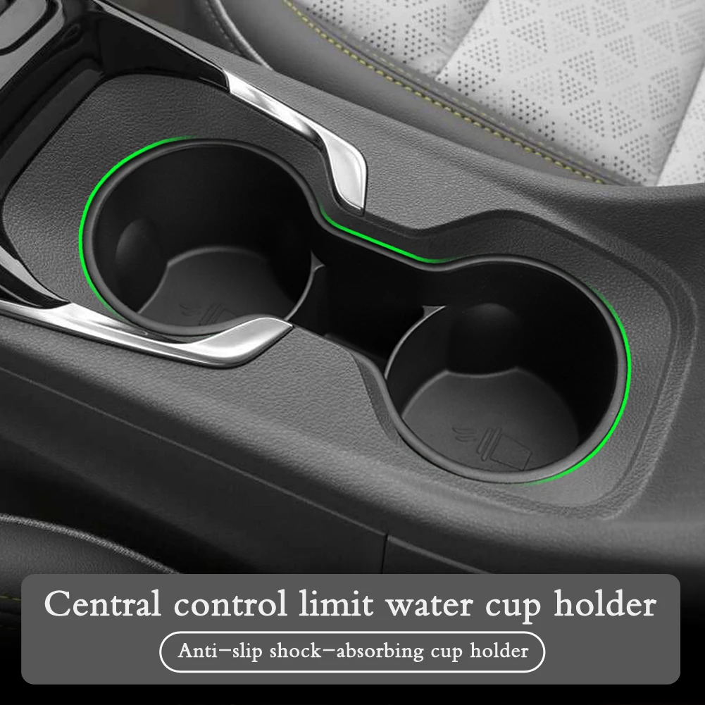 for Chevy Chevrolet Bolt EUV EV 2022-2024 Cup Holder Storage Box TPE Shock-Absorbing Central Armrest Cup Tray Tidying