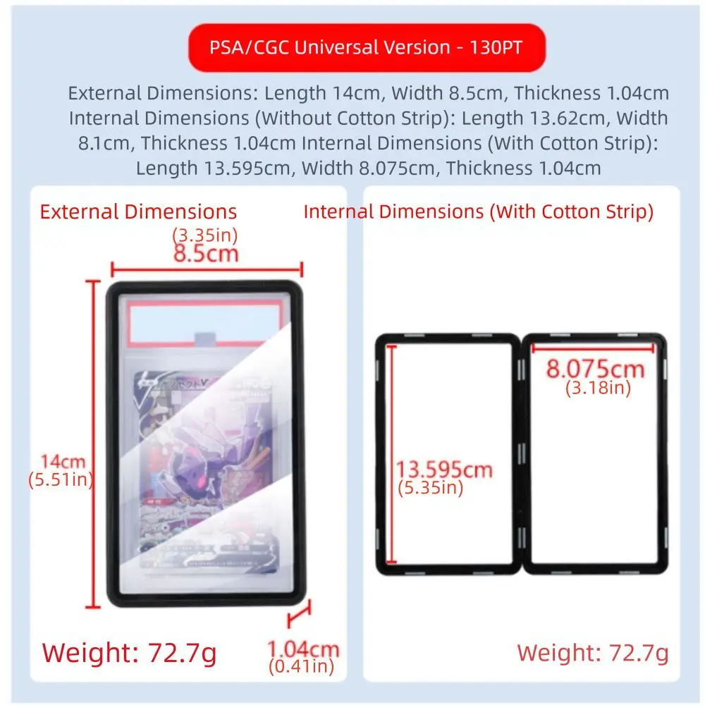 Aluminum Alloy Trading Card Magnetic Holder Scratch Resistant Display Box PSA/CGC Card Case Multicolor Magnetic Closure