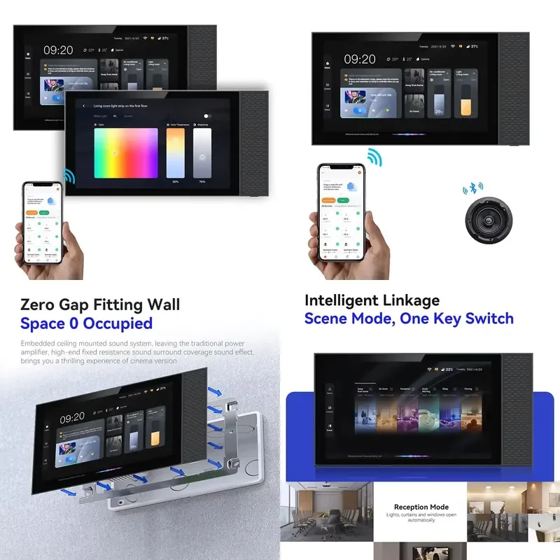 for Tuya Zigbee Smart Home Gateway 7 Inch LCD Touch Screen Central Control Light Panel System with Music and Audio Playback