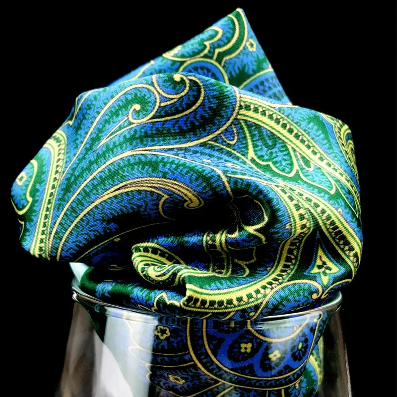 Toalla de bolsillo para traje de hombre, pañuelos de 23x23CM, pañuelo pequeño estampado, vestido Retro británico coreano, accesorio cuadrado de