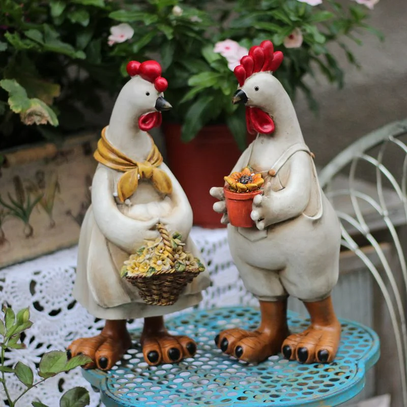 

Creative American Vintage Garden Animal Decoration Rooster Outdoor Courtyard Villa Gardening Groceries Balcony