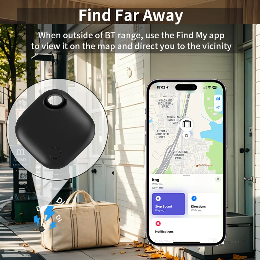 Smart Tag Kompatibel mit Apple Find My USB-C Ladeanschluss Bluetooth-Tracker Anti-Verlust-Gerät zur Lokalisierung von Geldbörsen und Schlüsseln iOS Globale Ortung – Detail 5