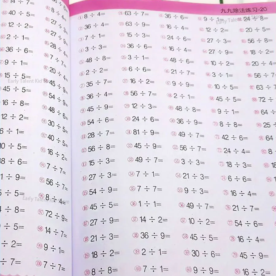 Divisão Especial em Matemática do Ensino Fundamental, Exercícios para Estimular o Pensamento Matemático, 99 Divisão