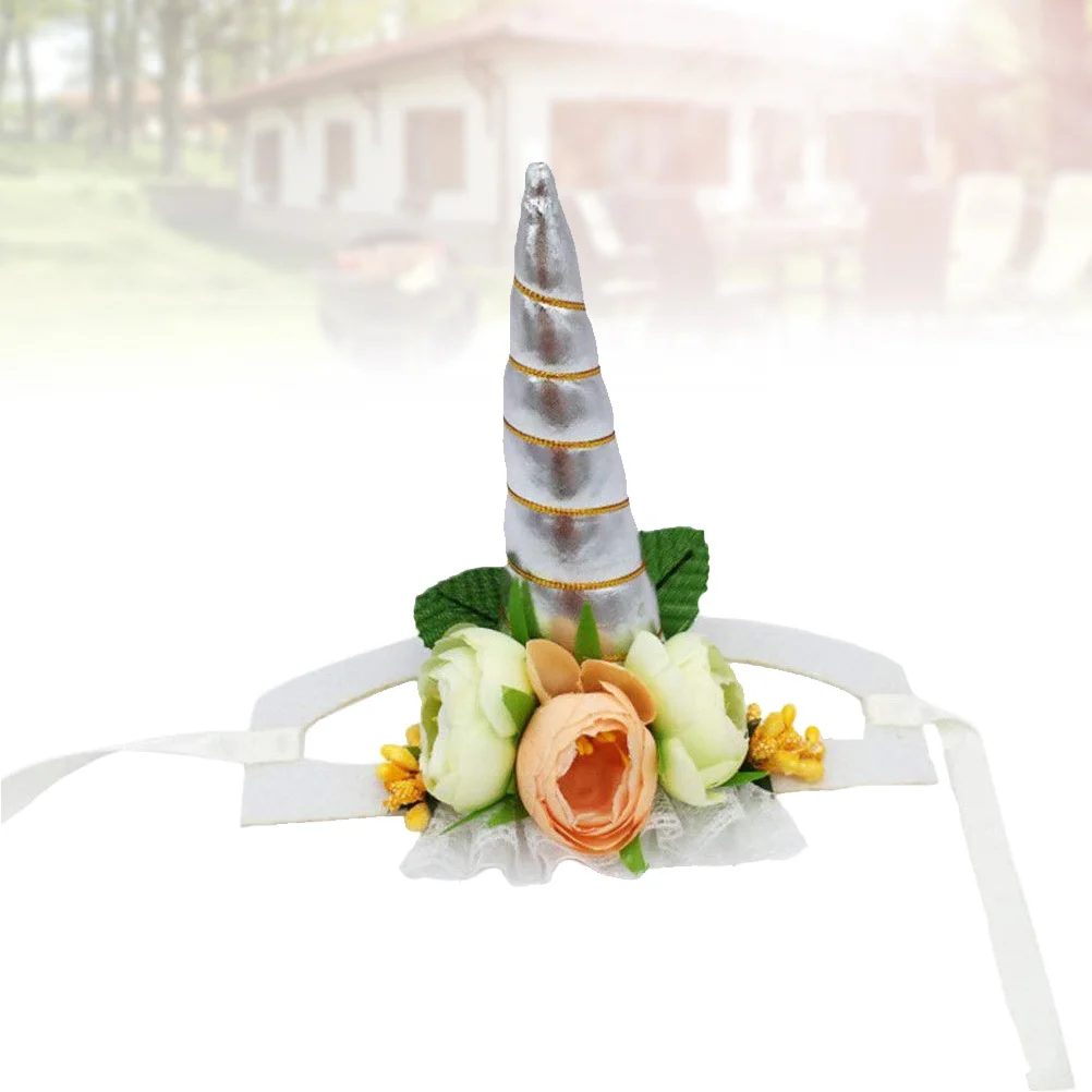 

Soft Comfortable Pet Hat Unicorn Design for Cat Puppy Dog Party Cosplay Accessory Holiday Birthday Parade S Size