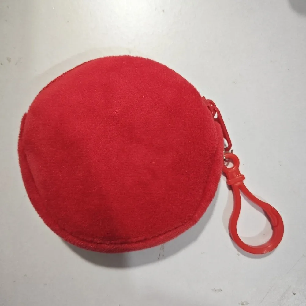Soft Solid Color Coin Purse Round Shape Cute ID Card Bag Minimalist Style Kawaii Style Keychain Wallet Commute