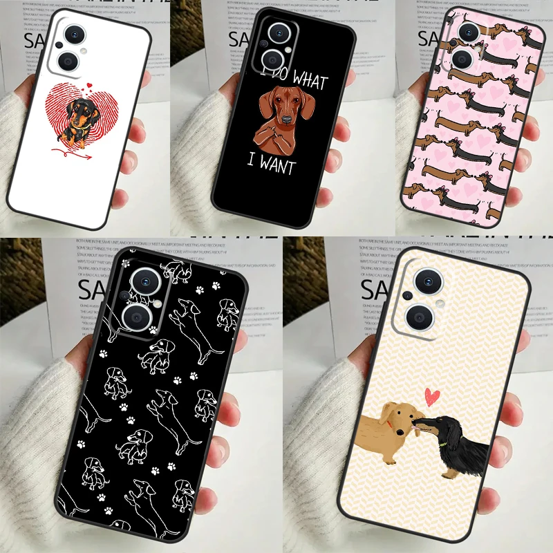 Dogs Dachshund Cute Case For OPPO Reno 11F 10 Pro 4 5 6 7 8 Lite 4Z 5Z 8T OPPO Find X6 X5 Pro X2 X3 Neo Cover