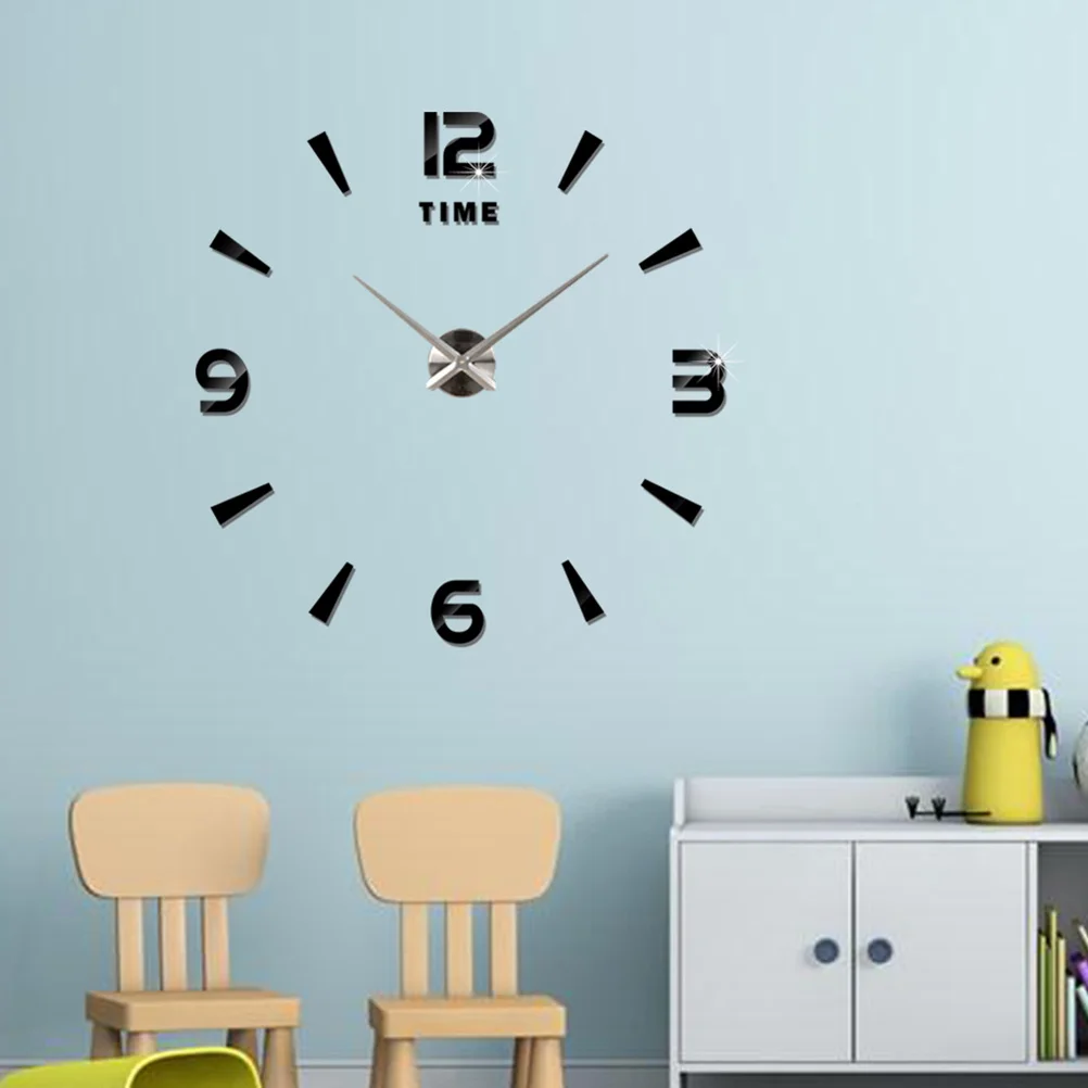 

Modern Large 3D DIY Acrylic Mirror Wall Clock Waterproof Eva Material Silent Movement for Living Room Bedroom Office Decorations