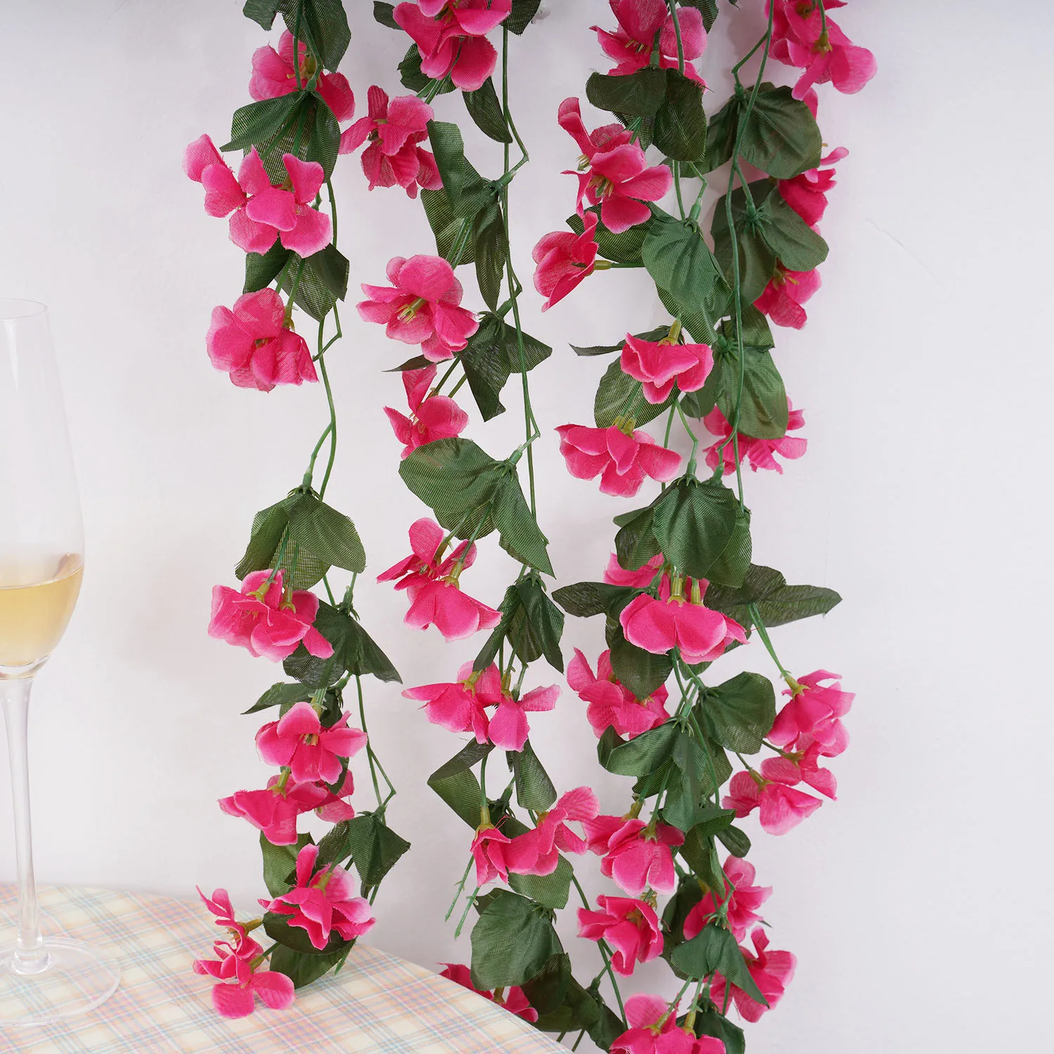 Violets Artificial Flower Rattan Fake Plant Vine Decoration Wall Hanging Roses Flowers for Home Wed Party interior outdoor Decor