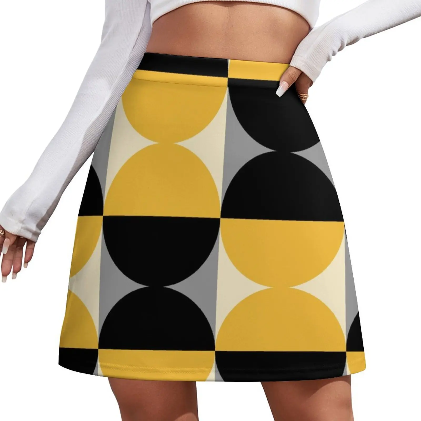 Mid Century Modern Geometric Abstract Pattern 730 Mini Skirt Women skirt mini skirts Women's clothing Mini Skirt