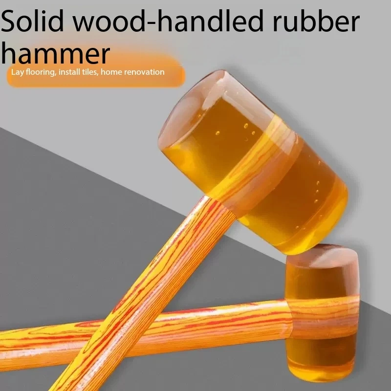 Marteau en caoutchouc avec manche en bois massif, marteau pour carrelage céramique, marteau pour sol en marbre, marteau en caoutchouc plastique, marteau à tendon de boeuf, marteau d'installation