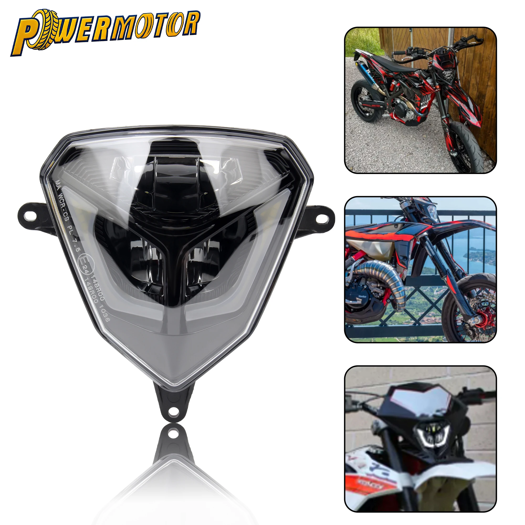 

For Beta 50 125 200 300 2020 2021 2022 Motorcycle LED Headlight E-mark E24 Head Light Hi-Lo Beam DRL Assembly Motocross Headlamp