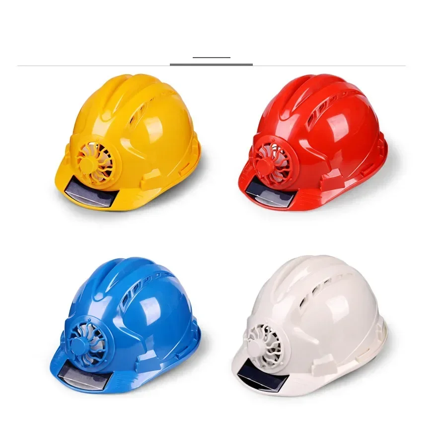 Outdoor Working Safety Hard Hat Solar Power Fan Helmet Construction Workplace ABS material Protective Cap Powered by Solar Panel