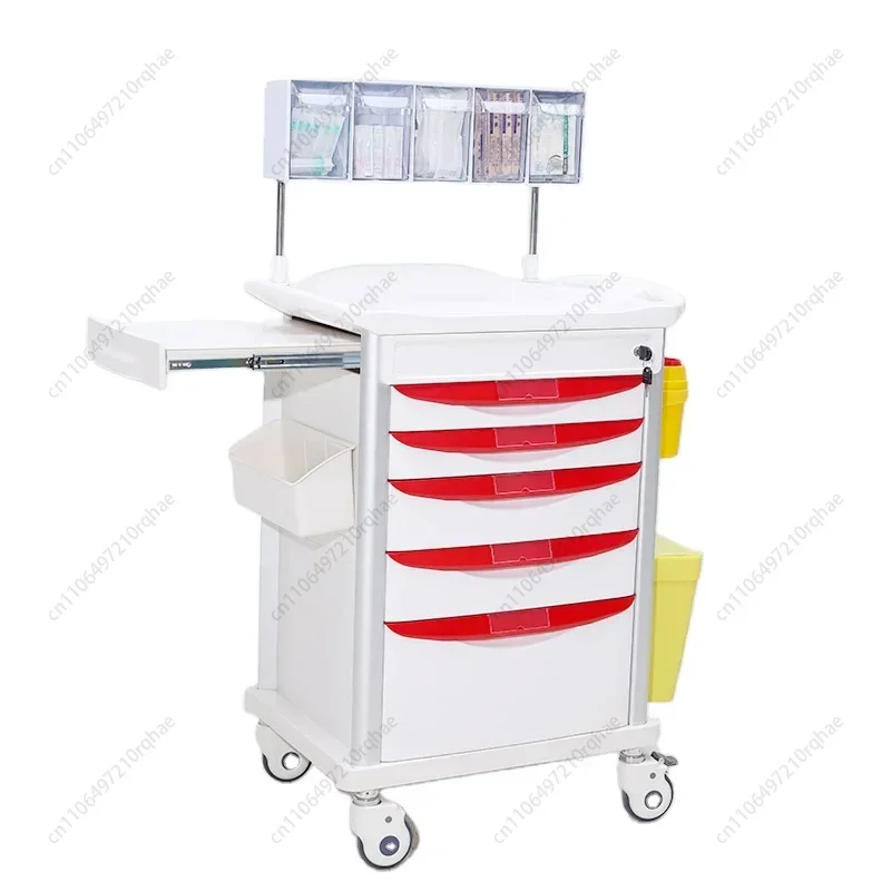 

ABS Portable Clean Cart with Medical Equipment Crash Cart Medications Crash Cart Trolley