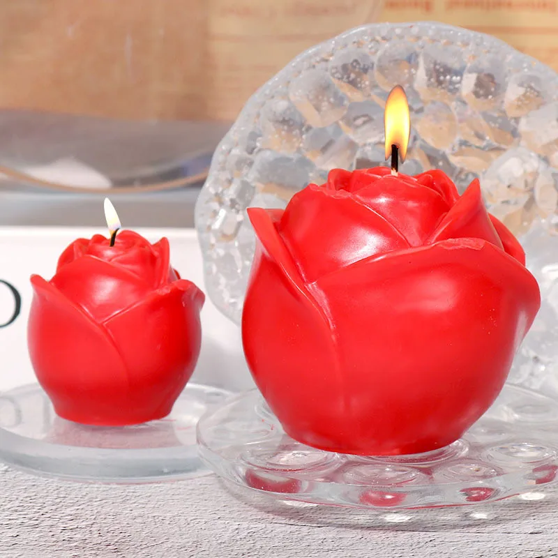 3D Rose Flower Candle Soap Mold Cake Silicone Resin Cake Flower Decor Mold Make Gifts for Valentine's Day Ice Fragrance Mold